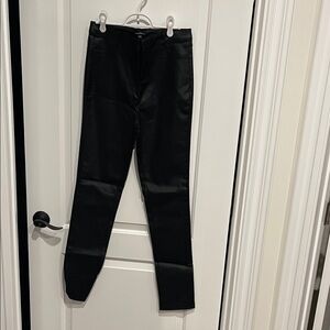 Classic Black faux leather Ankle Length Pants